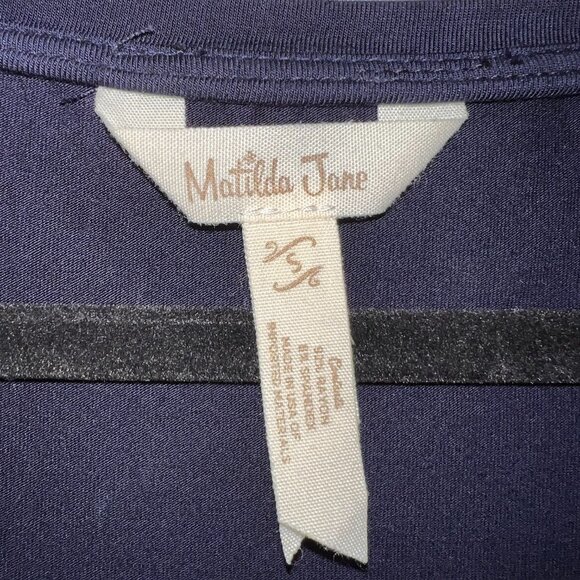 MATILDA JANE Navy Capped Sleeve Jersey Dress Size Small - Picture 4 of 4